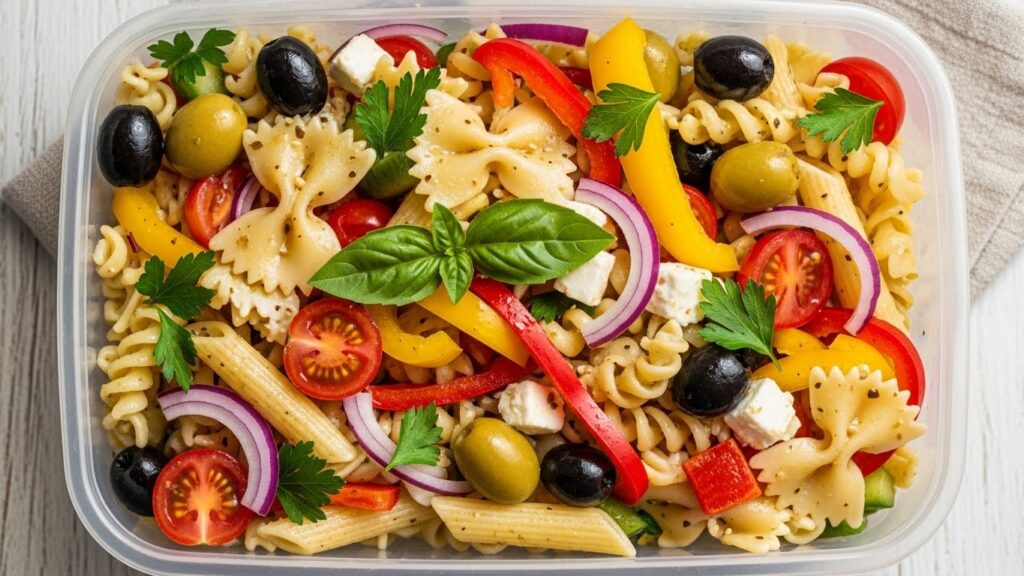 colourful veggie wraps lunch box
chicken and cheese sandwich lunch box
healthy pasta salad lunch box
fruit and yogurt parfait in lunch box
